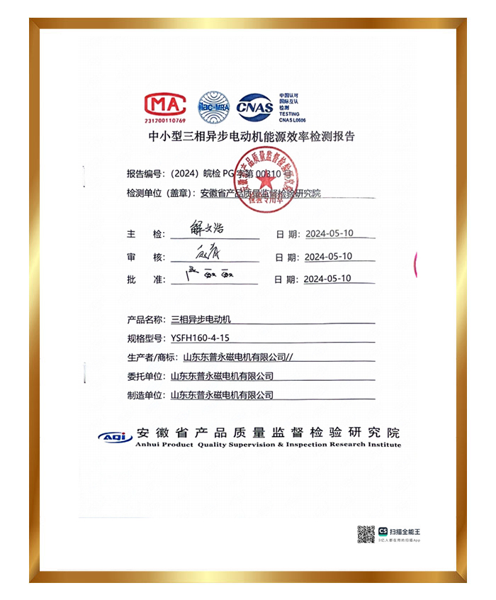 Dongpu Level 2 Energy Efficiency Testing Report+Energy Efficiency Label
